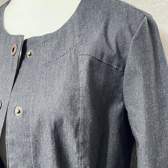Renuar Womens Size 8 NWT Dark Wash Bolero Stretch Denim Jean Jacket Blazer - Picture 6 of 8
